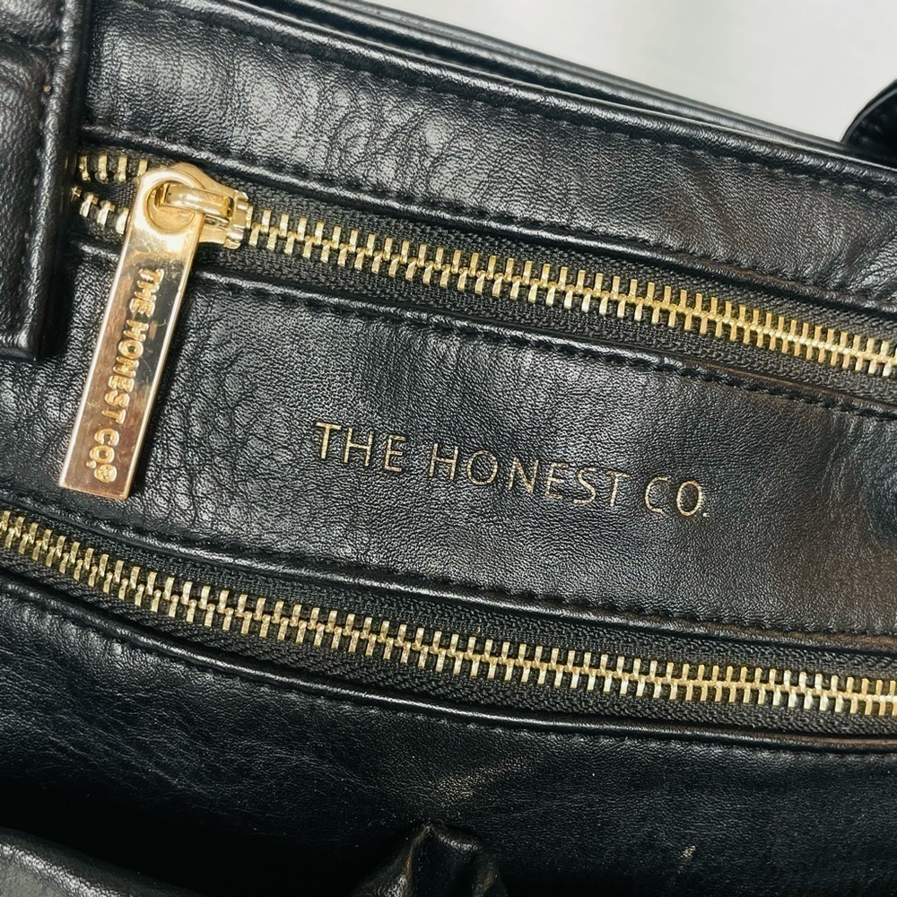 THE Honest Company Everything Tote Black Faux Leather Diaper Bag - Picture 3 of 16